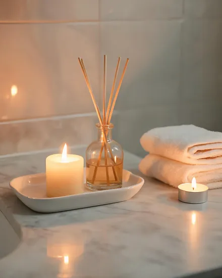 Spa bath candle ritual